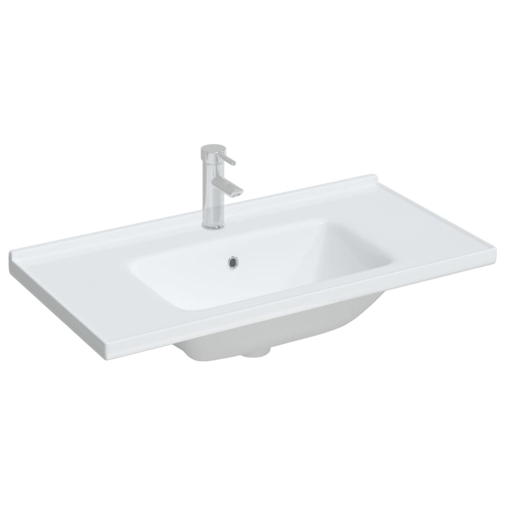 Vidaxl Washbasin pravokotni 91,5x48x19,5 cm keramična bela