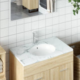 Vidaxx Waschbecken oval 38,5x33,5x19 cm Keramik weiß