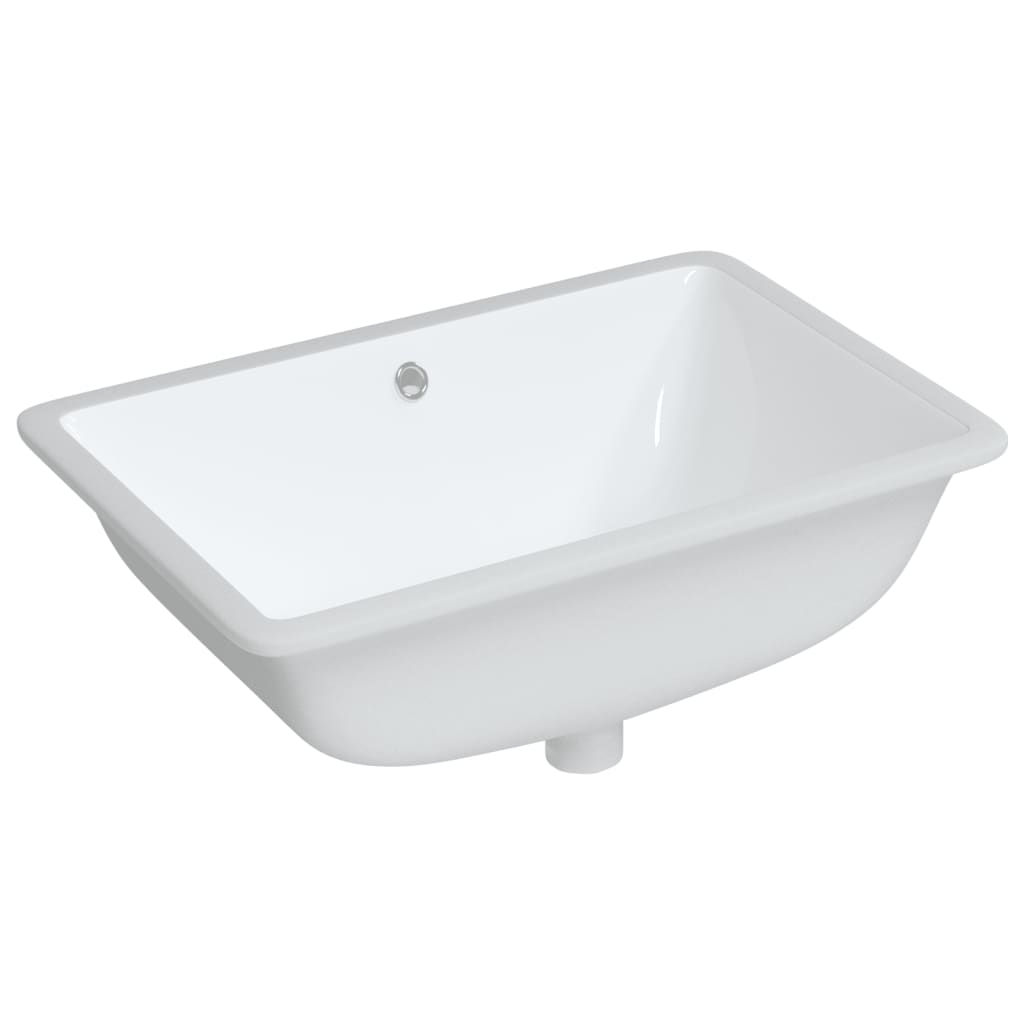 Vidaxl Washbasin prostokątny 60x40x21 cm ceramiczny biały