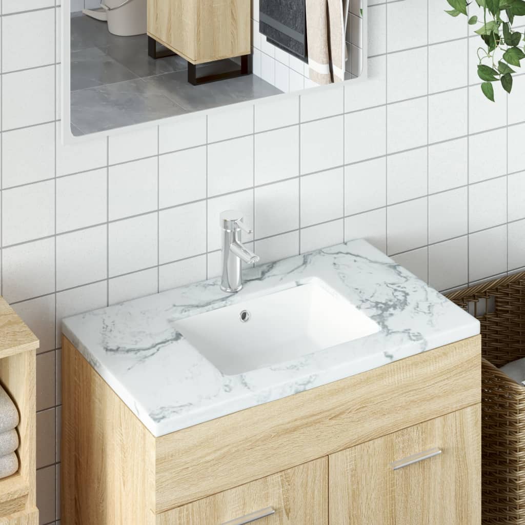 Vidaxx Rechteckwaschbecken 50x40,5x18,5 cm Keramik weiß