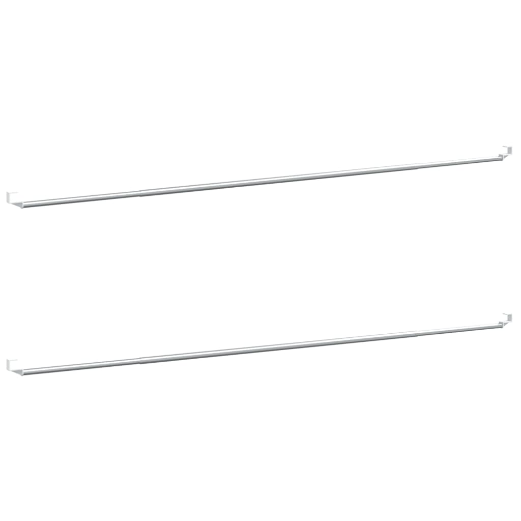 Vidaxx Vorhangschienen 2 Stück 90-130 cm Aluminium Weiß und Silber