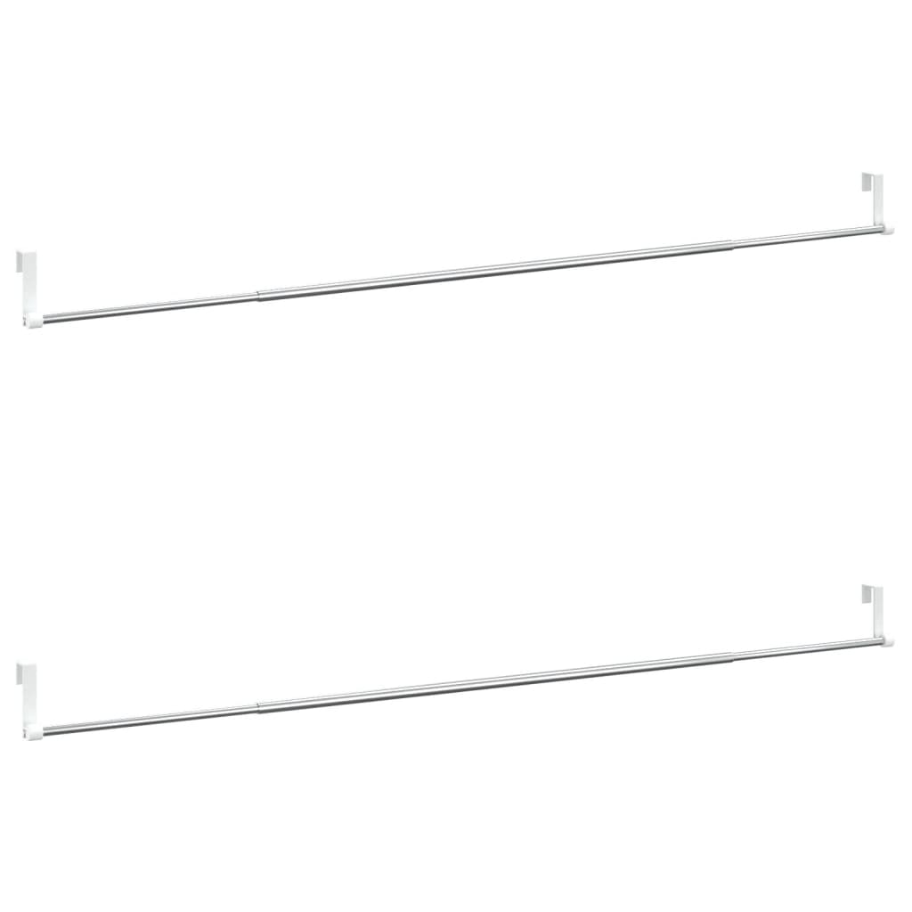 Vidaxl Curtain Rails 2 PCS 90-135 cm hliníková bílá a stříbrná barva