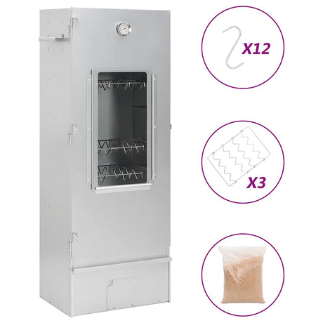 VidaXL BBQ Smoker mit Holzspänen 44,5x29x110 cm Stahl