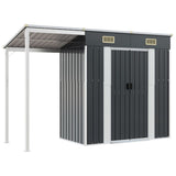 Vidaxl garden shed with extended roof 277x110.5x181 cm steel anthracite