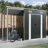 SHED JARDINE VIDAXL avec toit étendu 277x110.5x181 cm anthracite en acier