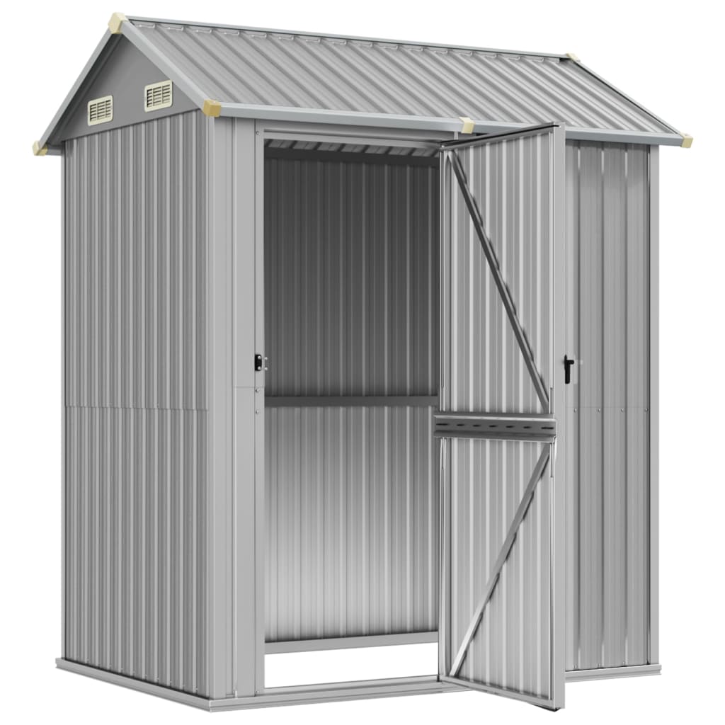 Vidaxl Garden Shed 192x152.5x237 cm ocynkowana stalowa jasnoszare szary