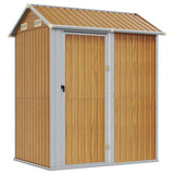 Vidaxl Garden Shed 192x152.5x237 cm ocynkowana stalowa jasnobrązowa