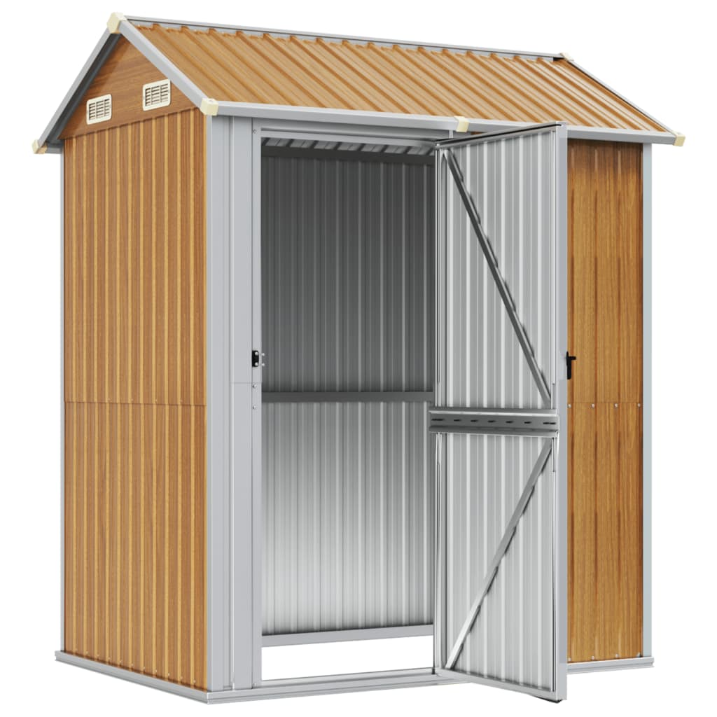 Vidaxl Garden Shed 192x152.5x237 cm ocynkowana stalowa jasnobrązowa