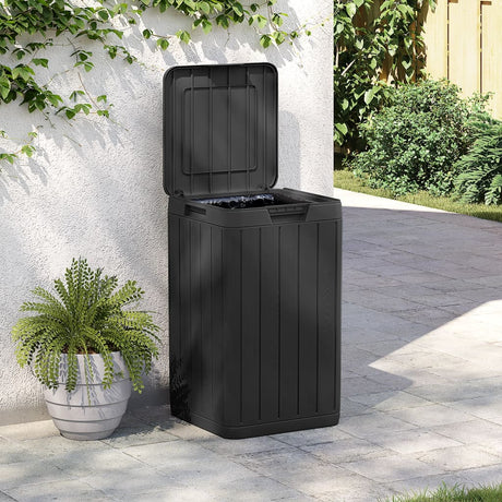 Vidaxl Gartenabfallbehälter 38x38x65 cm Polypropen -Anthrazit -gelöscht