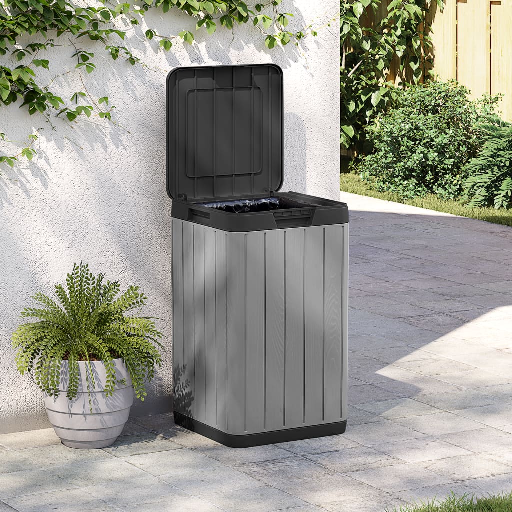 Vidaxl Garden Waste Bin 38x38x65 cm Polipropene Grey