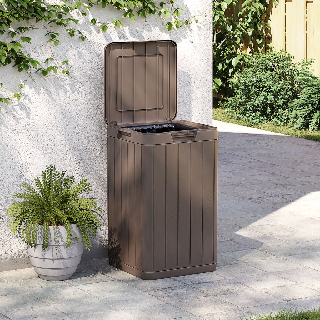 Vidaxl Garden Waste Bin 38x38x65 cm polypropen brun