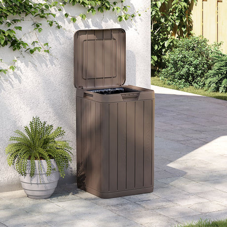Vidaxl Gartenabfallbehälter 38x38x65 cm Polypropen braun