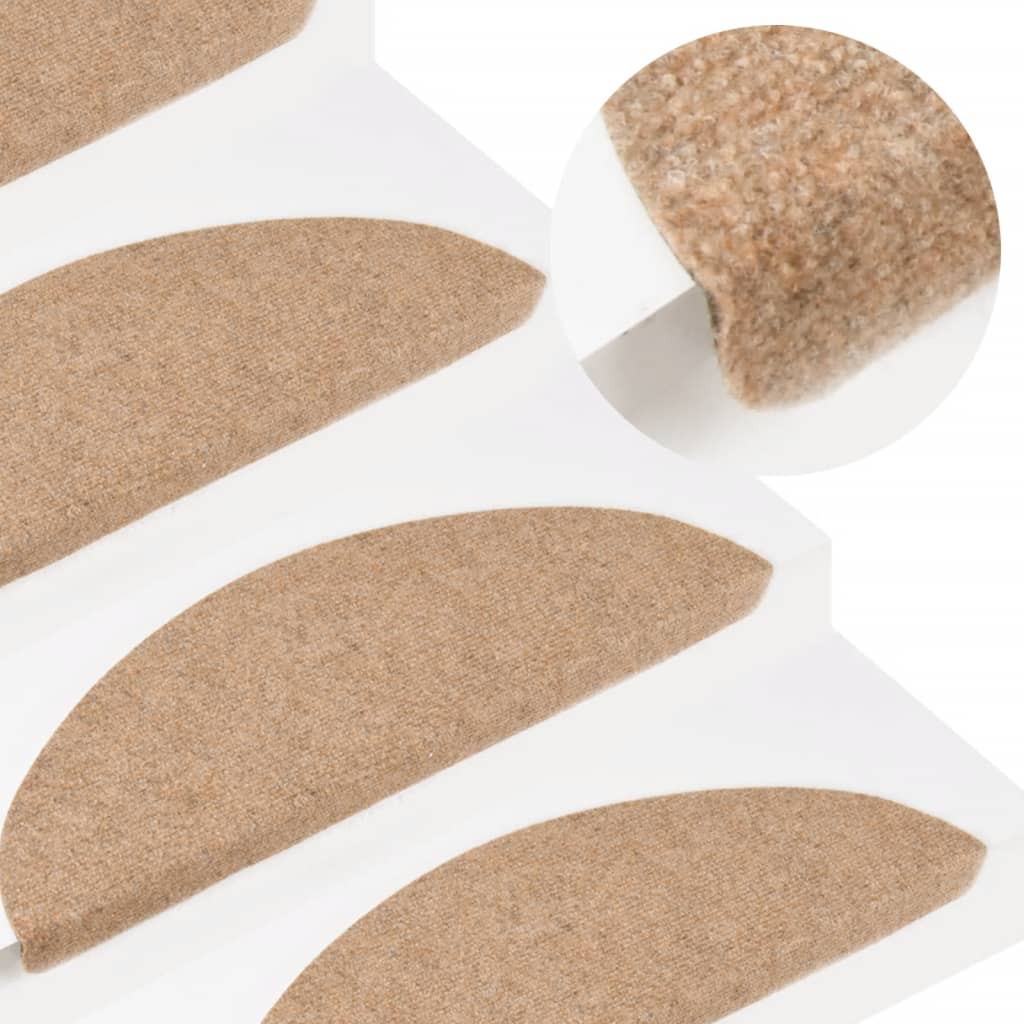 VidaXL stair mats self -adhesive 10 st 56x17x3 cm beige