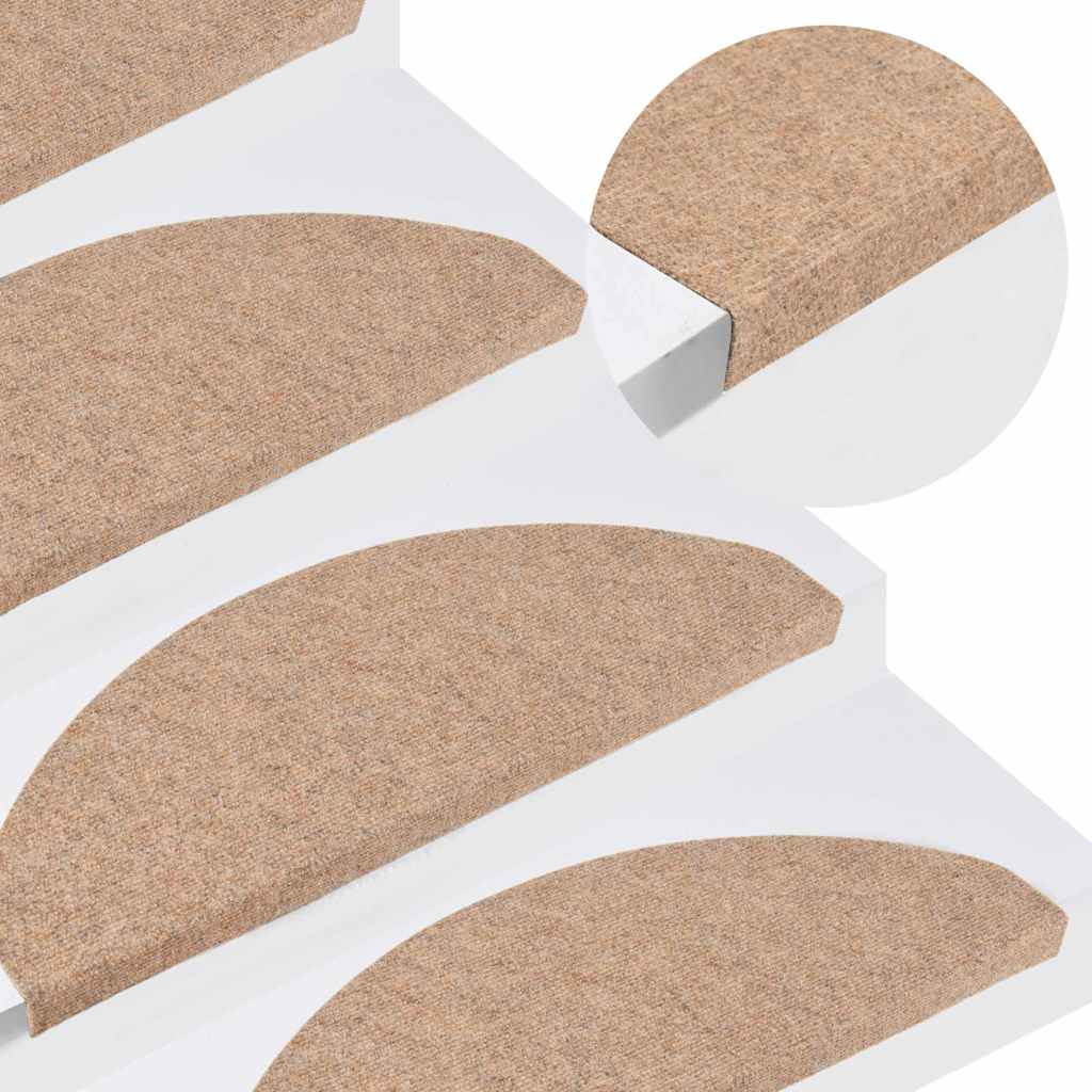 VidaXL Stufenmatten selbstklebend 10 Stück 65x22,5x3,5 cm Beige