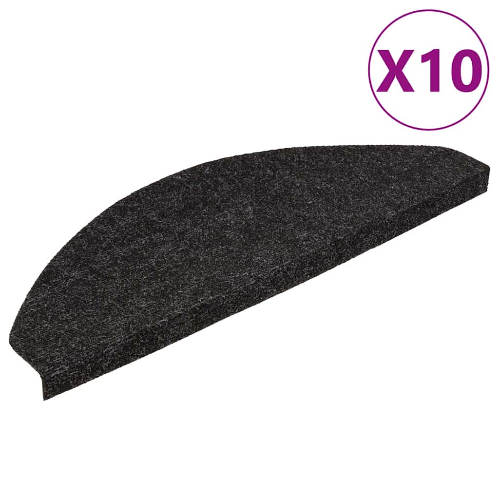 VIDAXL -Treppenmatten Selbstadhäsiv 10 PCs 65x22.5x3.5 cm Anthrazit -Colored