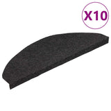 Vidaxl -Treppenmatten Selbstadhäsiv 10 ST 65x22.5x3,5 cm Schwarz