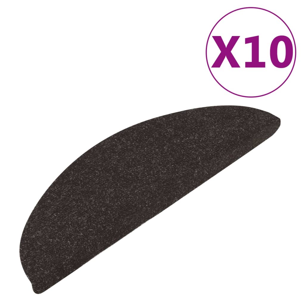 Vidaxl stair mats self -adhesive 10 st 65x22.5x3.5 cm black