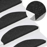 Vidaxl -Treppenmatten Selbstadhäsiv 10 ST 65x22.5x3,5 cm Schwarz