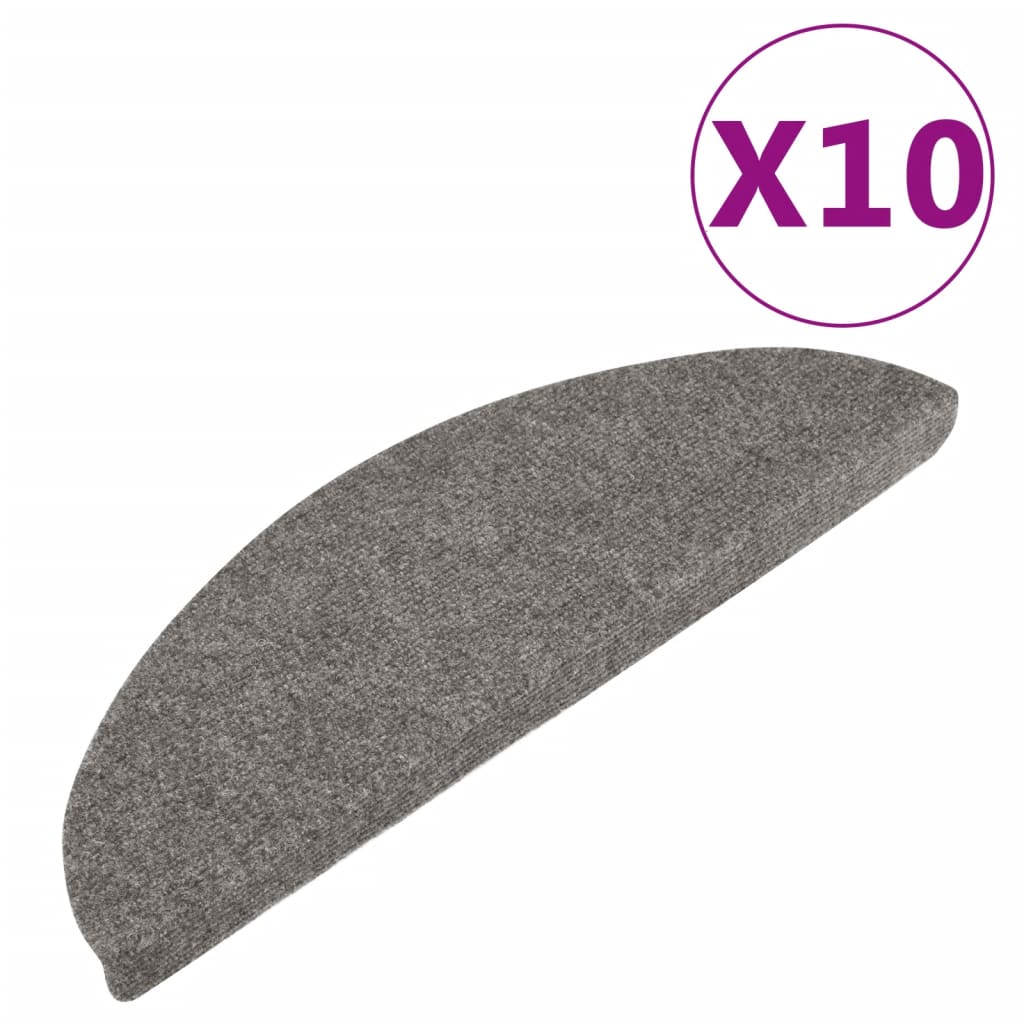 Vidaxl stair mats self -adhesive 10 st 56x17x3 cm gray