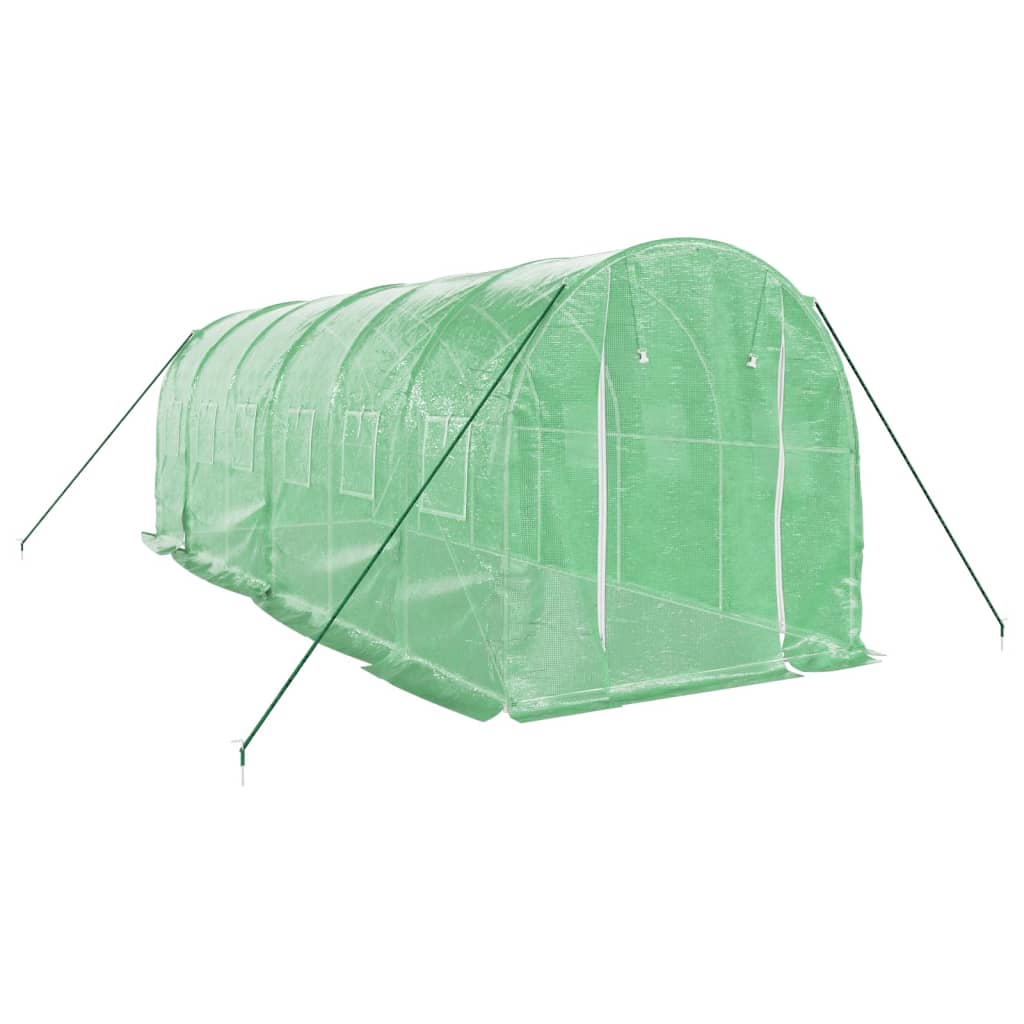 Vidaxl Tuinkas con marco de acero 12 m² 6x2x2 m verde