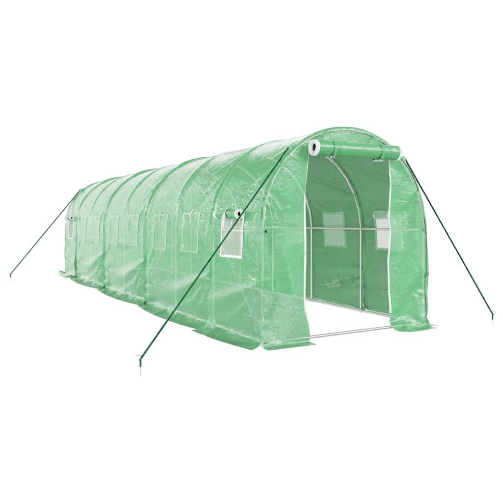 VidaXL Tuinkas met stalen frame 16 m² 8x2x2 m groen