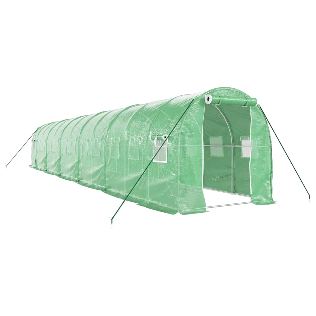 VidaXL Tuinkas met stalen frame 24 m² 12x2x2 m groen