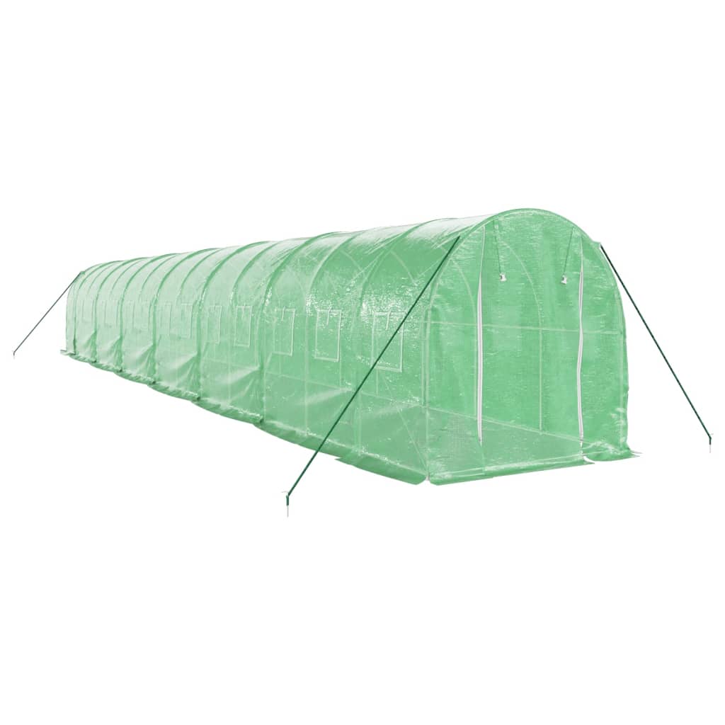 VidaXL Tuinkas met stalen frame 28 m² 14x2x2 m groen