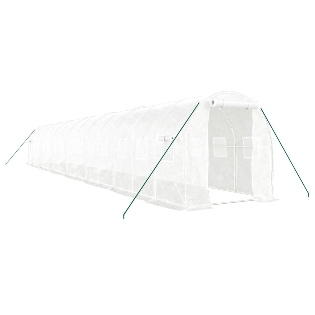 VidaXL Tuinkas met stalen frame 28 m² 14x2x2 m wit