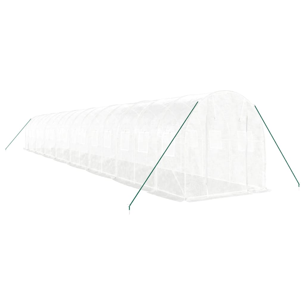 Vidaxl Tuinkas con marco de acero 32 m² 16x2x2 m blanco