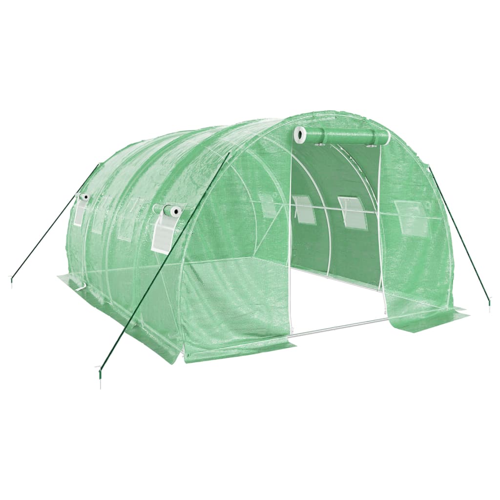 Vidaxl tuinkas avec cadre en acier 12 m² 4x3x2 m vert