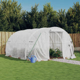 Vidaxl kas met stalen frame wit 12 m² 4x3x2 m