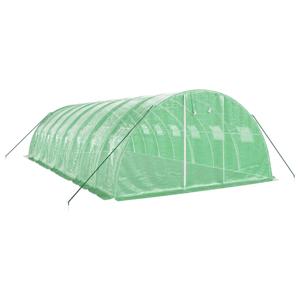 Vidaxl Tuinkas con marco de acero 32 m² 8x4x2 m verde