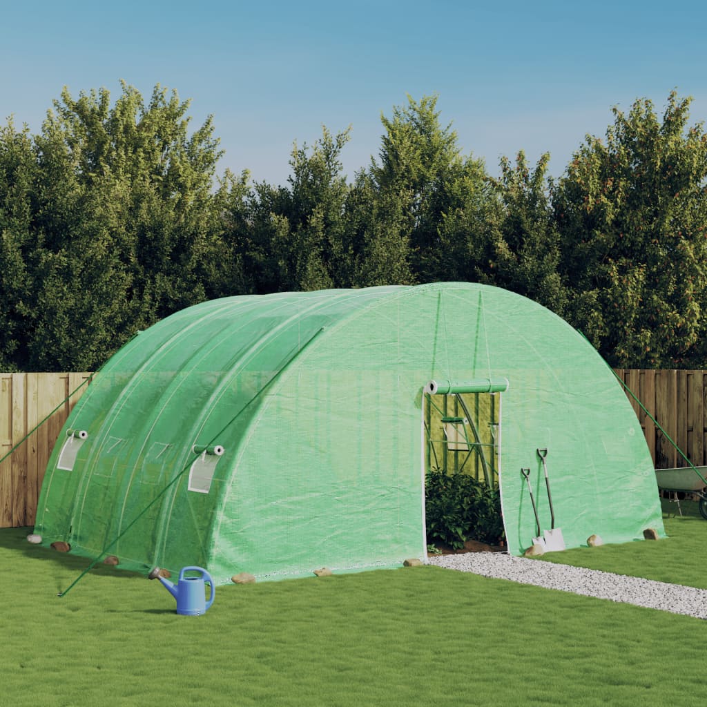 Vidaxl Tuinkas con marco de acero 24 m² 6x4x2.85 m verde