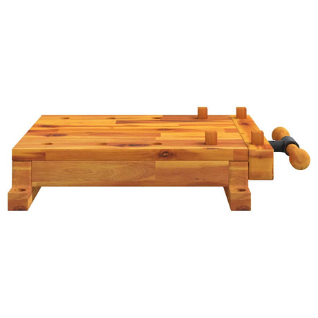 Vidaxx Tischwerkbank mit Schraubstock 52x44x9,5 cm massives Akazienholz