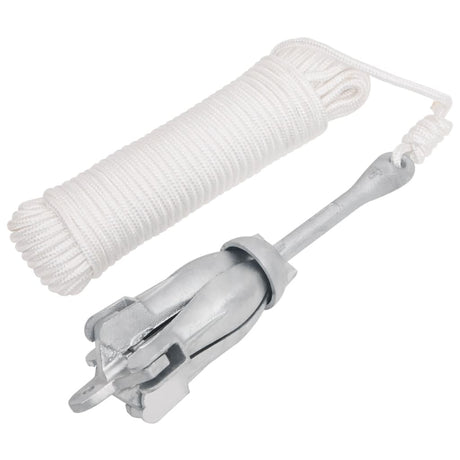 Vidaxx Anker mit Seil faltbar 4 kg feuerverzinktes Gusseisen