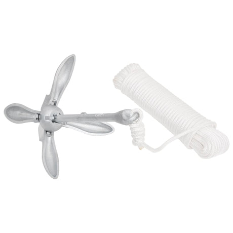 Vidaxx Anker mit Seil faltbar 4 kg feuerverzinktes Gusseisen