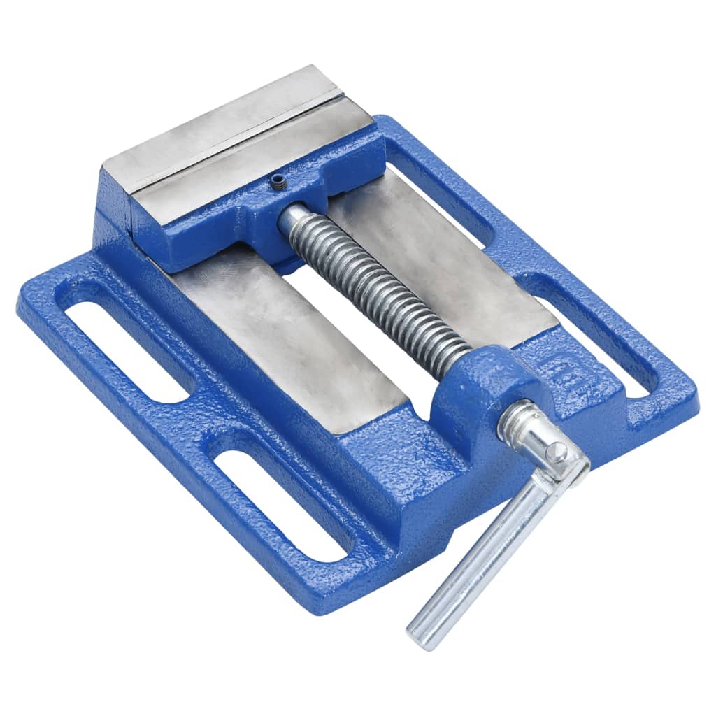 Vidaxx Schraubstock für Säulenbohrmaschine 76 mm Gusseisen blau