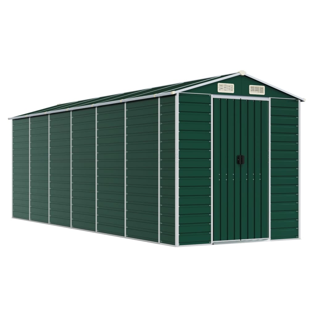 Vidaxl jardin hangar 191x555x198 cm en acier galvanisé vert