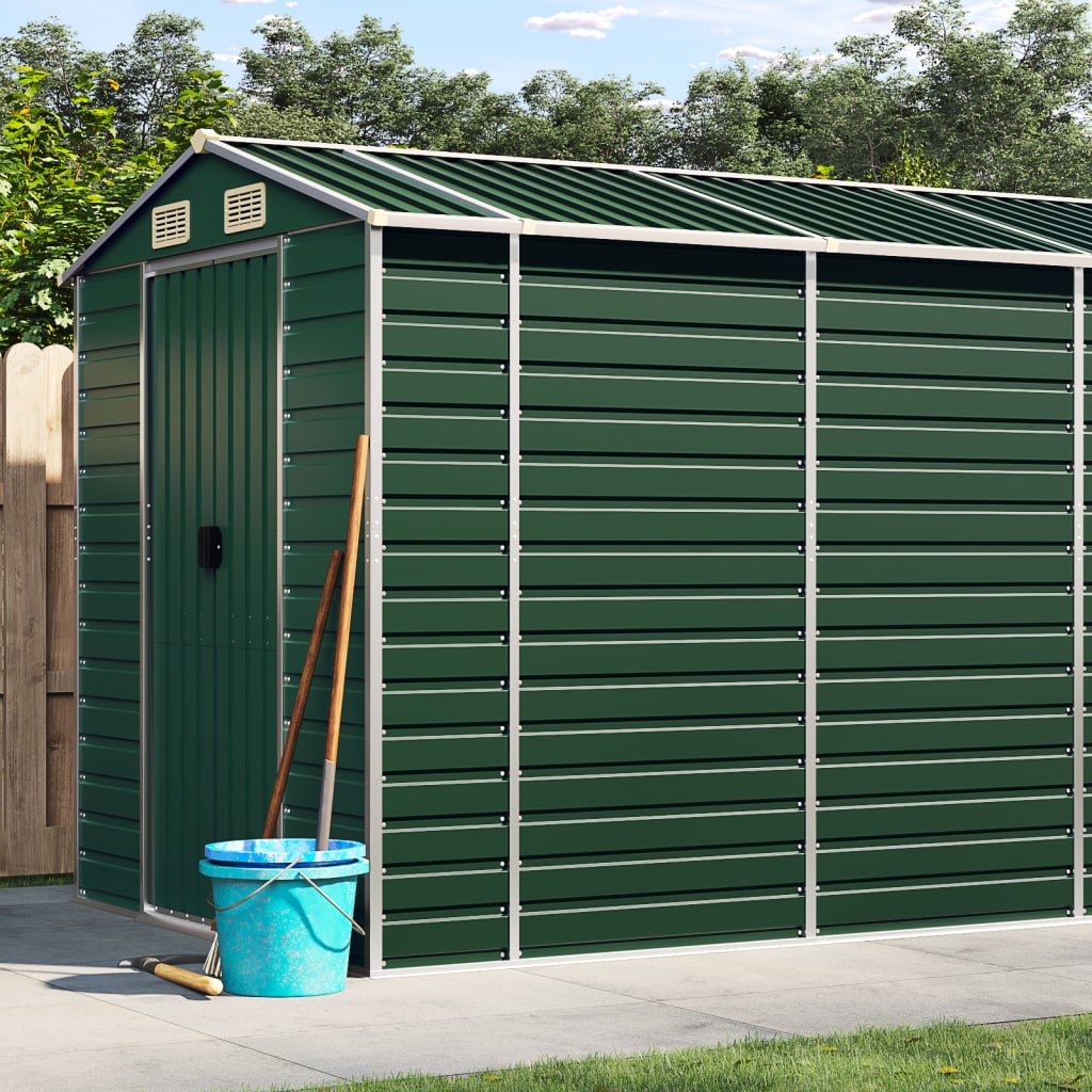 Vidaxl jardin hangar 191x555x198 cm en acier galvanisé vert