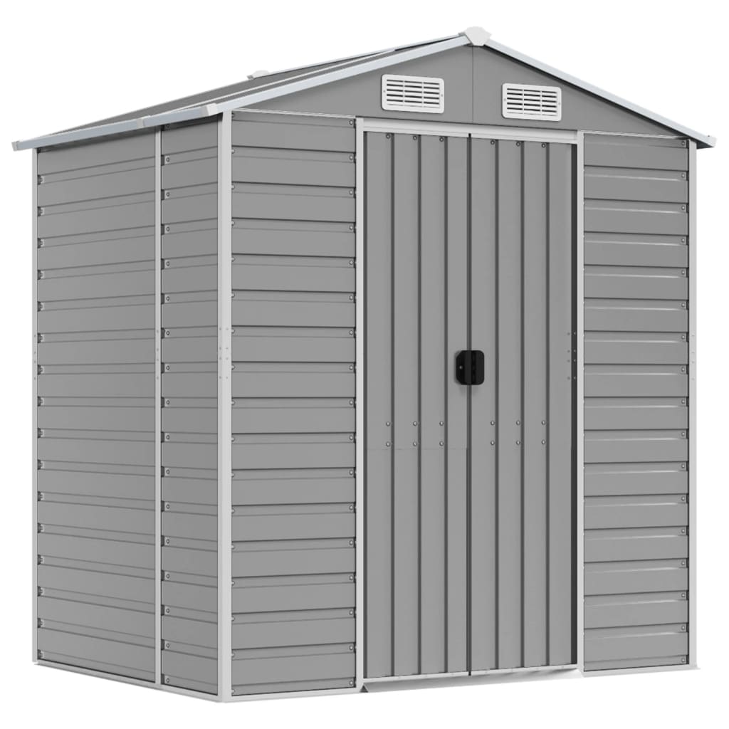 Vidaxl Garden Shed 191x130x198 cm ocynkowana stalowa jasnoszary