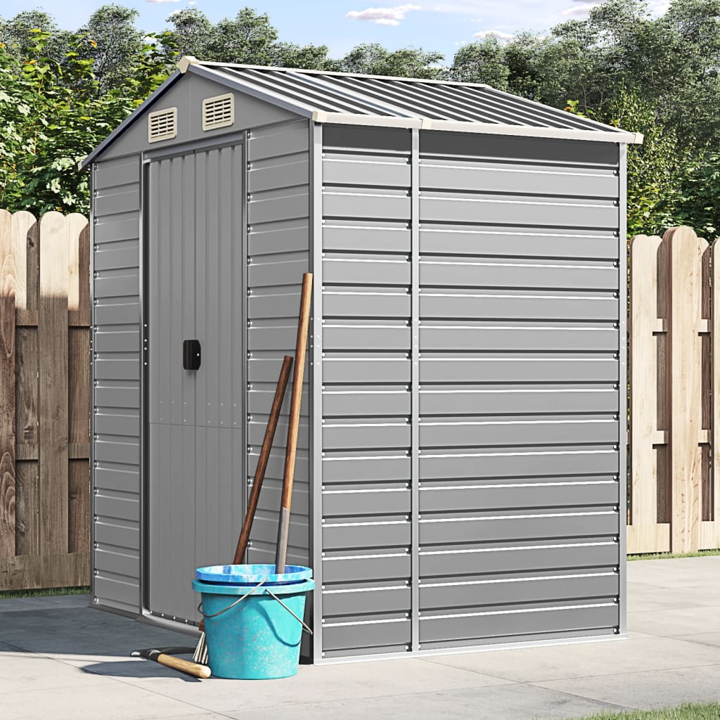 Vidaxl Garden Shed 191x130x198 cm ocynkowana stalowa jasnoszary