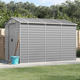 Vidaxl Garden Shed 191x300x198 cm Galvaniseret stållysgrå