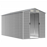 Vidaxl Garden Shed 191x385x198 cm de acero galvanizado gris claro