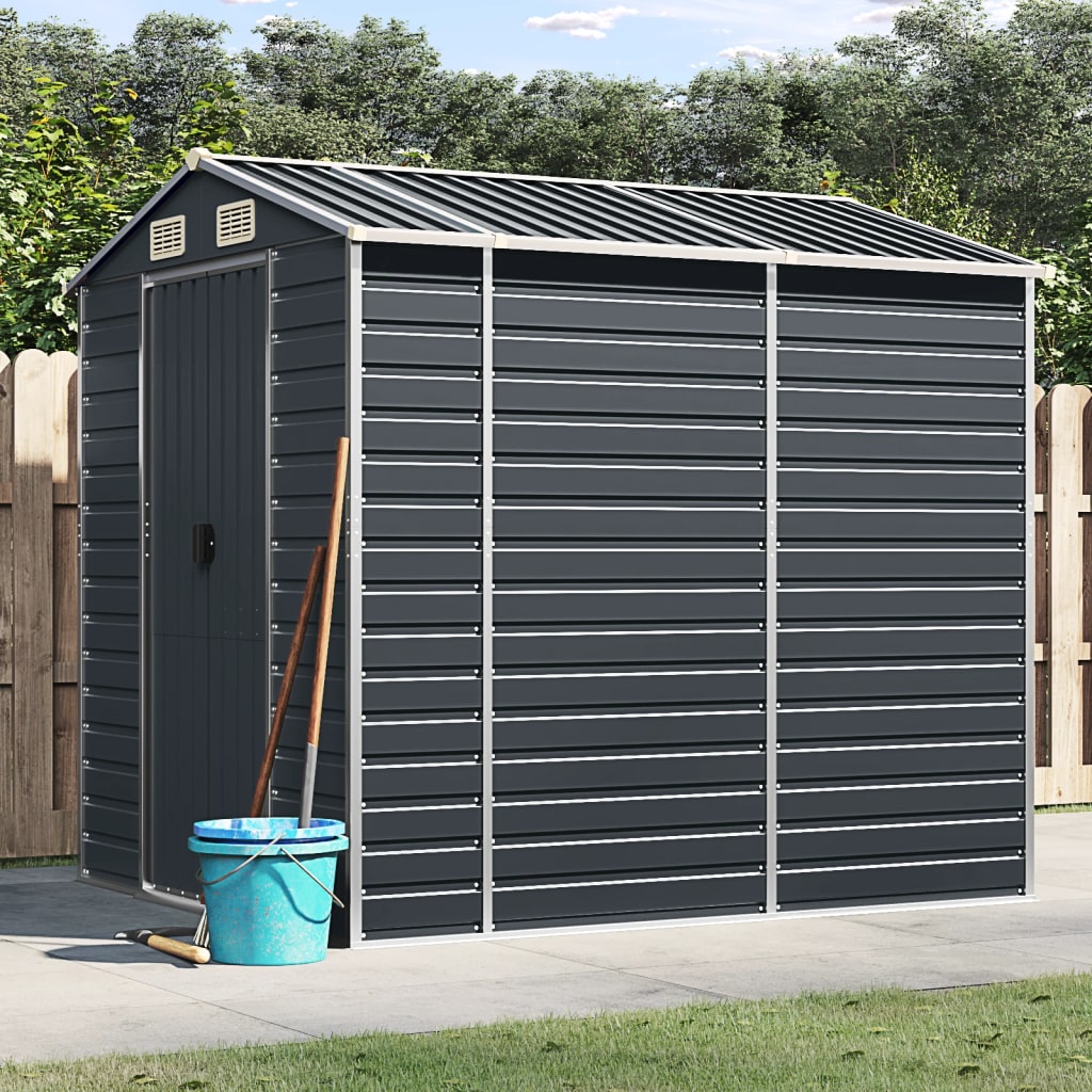 Vidaxl Garden Shed 191x215x198 cm Antracite in acciaio zincato