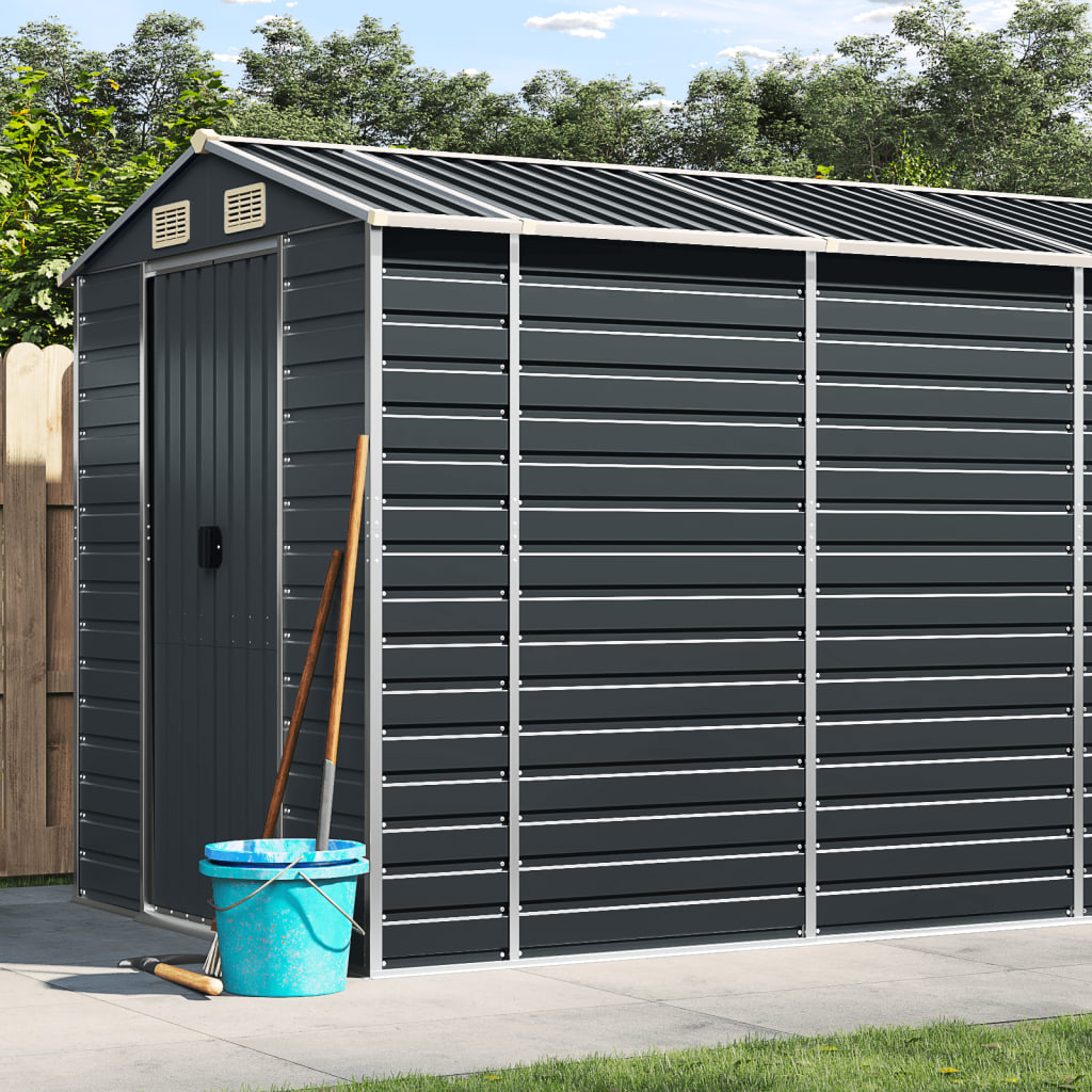 Vidaxl Garden Shed 191x555x198 cm ocynkowana stalowa antracyt -