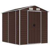 Vidaxl Garden Shed 191x215x198 cm ocynkowana stalowa brąz