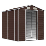 Vidaxl Garden Shed 191x215x198 cm ocynkowana stalowa brąz