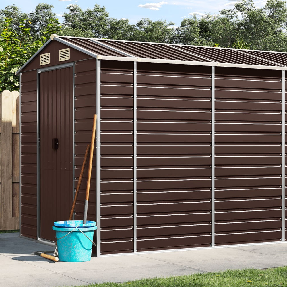 VidaXL Gartenhaus 191x640x198 cm verzinkter Stahl braun