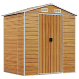 Vidaxl Garden Shed 191x130x198 cm Galvanizovaná ocelová světle hnědá