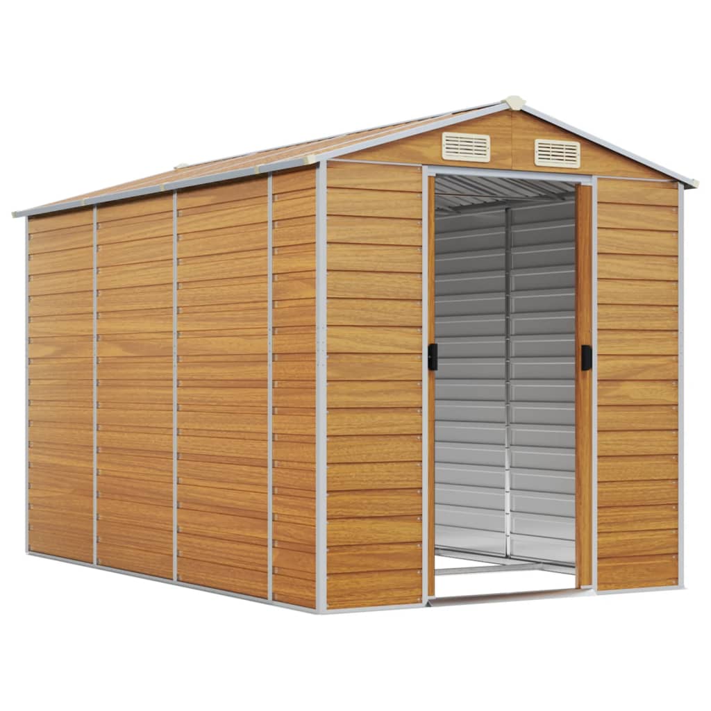 Vidaxl Garden Shed 191x300x198 cm verzinkter Stahl hellbraun